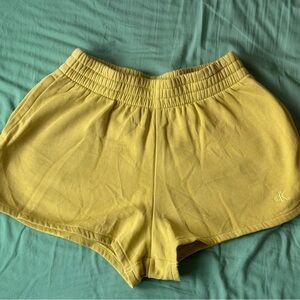 Calvin Klein Women's Athletic Yellow Shorts